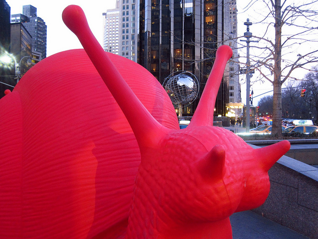 Close-up image of the Cracking Art Group's REgeneration installation in NYC