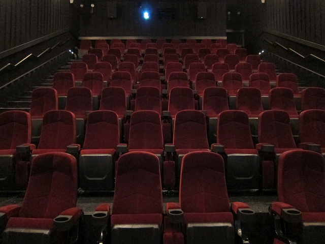 Going to the movie theater on the Super Bowl you'll find an theater of empty red velvet seats