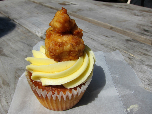 Robicelli's Chicken and Waffle Cupcake now at the Village Voice's Choice Eats in NYC