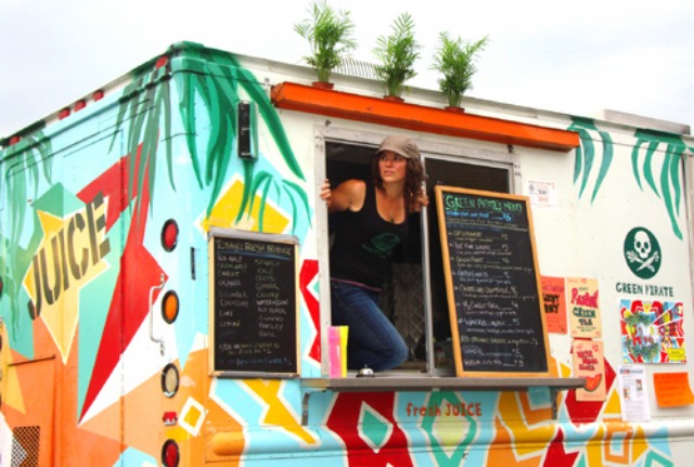 The Green Pirate food truck serving the finest in fresh, healthy, delicious and nutritious juices and smoothies