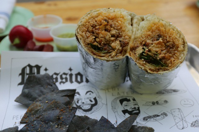 The fried chicken burrito from Mission Cantina