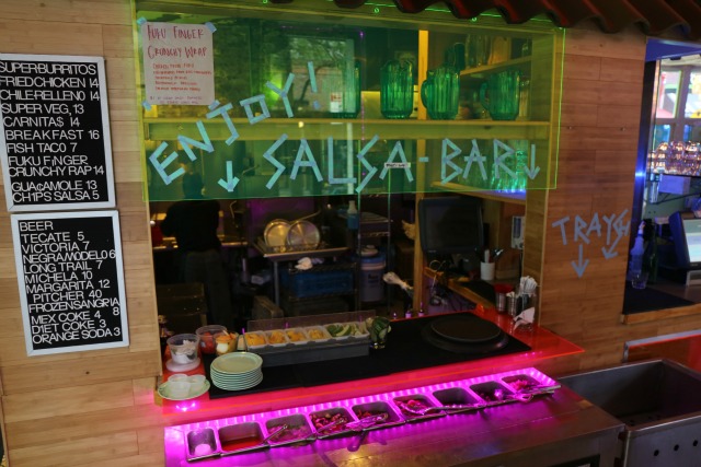 Salsa bar at Mission Cantina