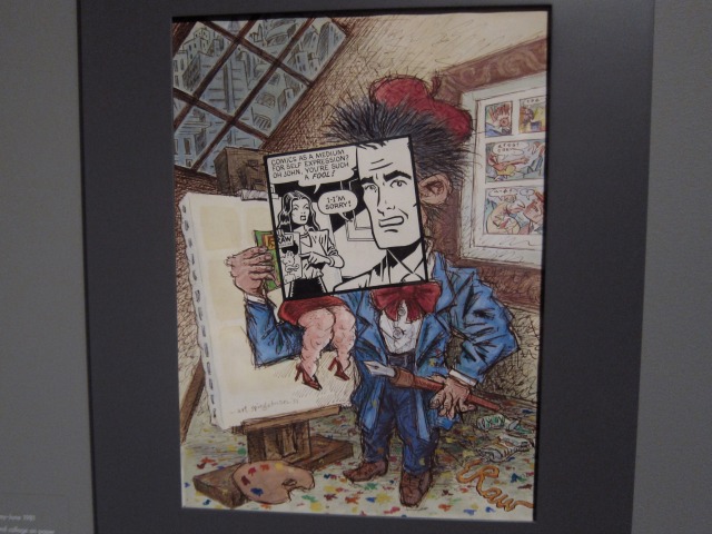 A self portrait of Art Spiegelman in his famous sketch and comic book art style