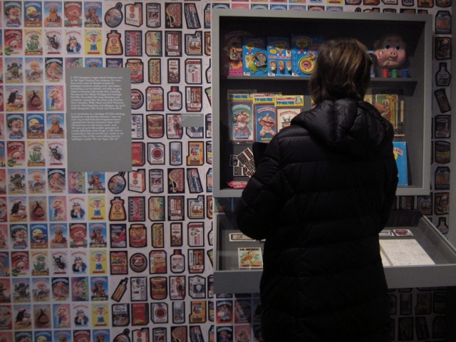 At The Jewish Museum Art Spiegelman has on display his artwork done for Wacky Packages and Garbage Pail Kids