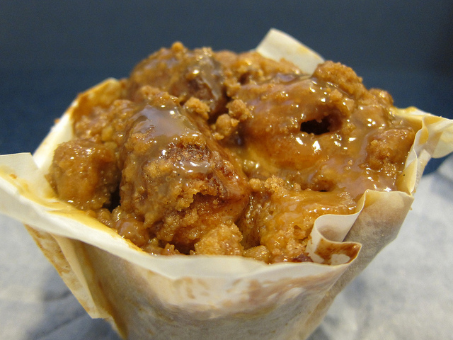 Close up image of the Macaron Parlour's Monkey Bread packed with gooey caramel