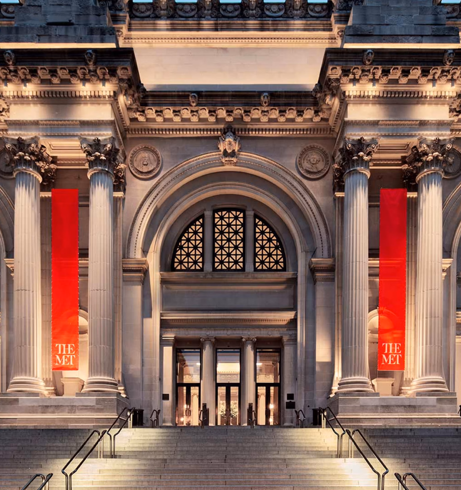 A close up of the entrance to The Met Museum